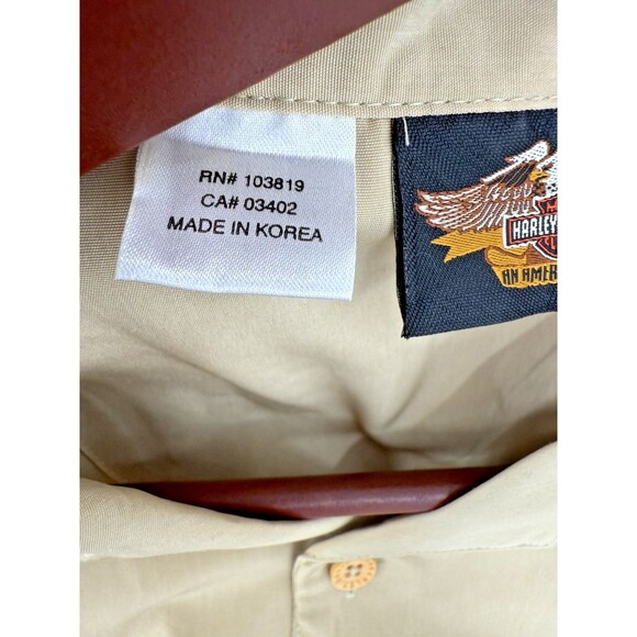 VINTAGE 2003 Harley Davidson Retro Race Team Graphic Print Button Down MEDIUM - Picture 8 of 14